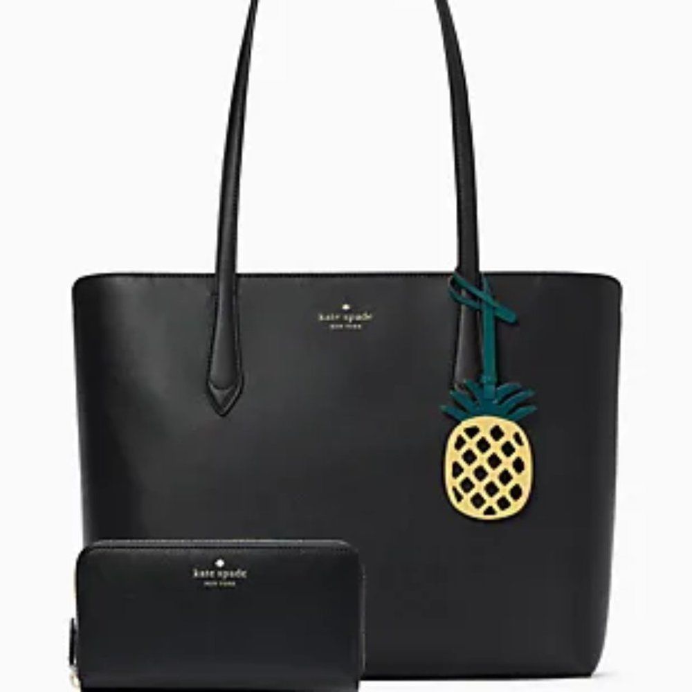 💕Kate Spade Large Black Tote & Wallet Set -New